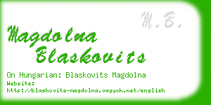 magdolna blaskovits business card